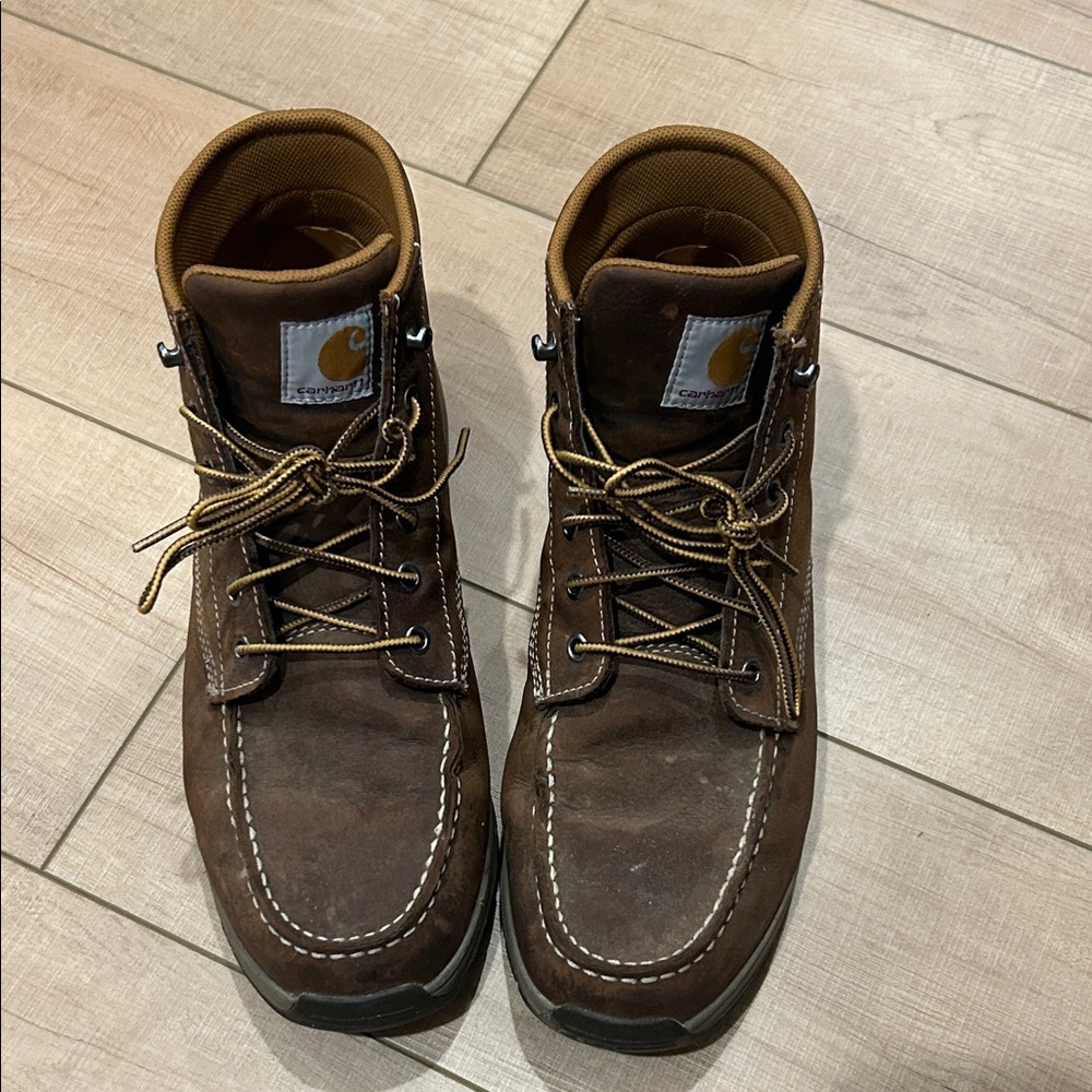 Carhartt Brown Lace-Up Moc Toe Work Boots size 10.5